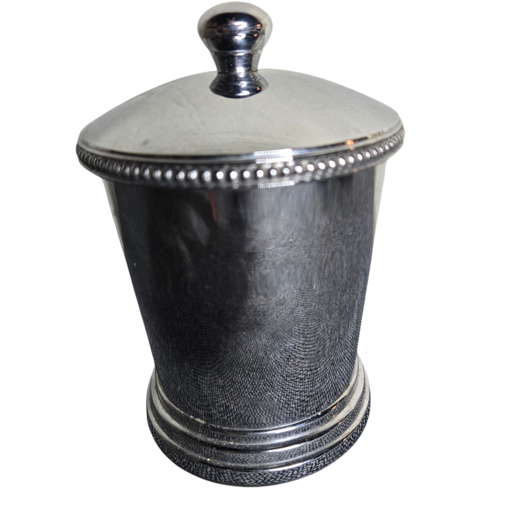 Elegant Silver Bathroom Storage Canister